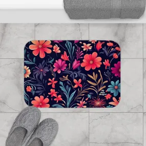 Night Blooming Wildflowers, Memory Foam Bath Mat - Cozy Bathroom Essential