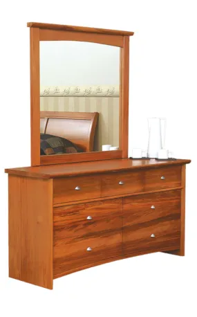 NZ Native Rimu Verso 7 Drawer Dresser & Mirror