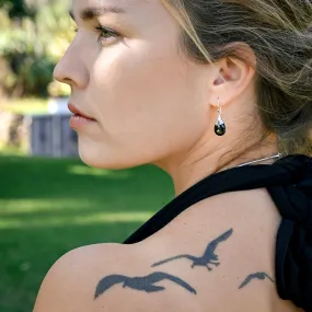 Onyx Pebble Silver Earrings