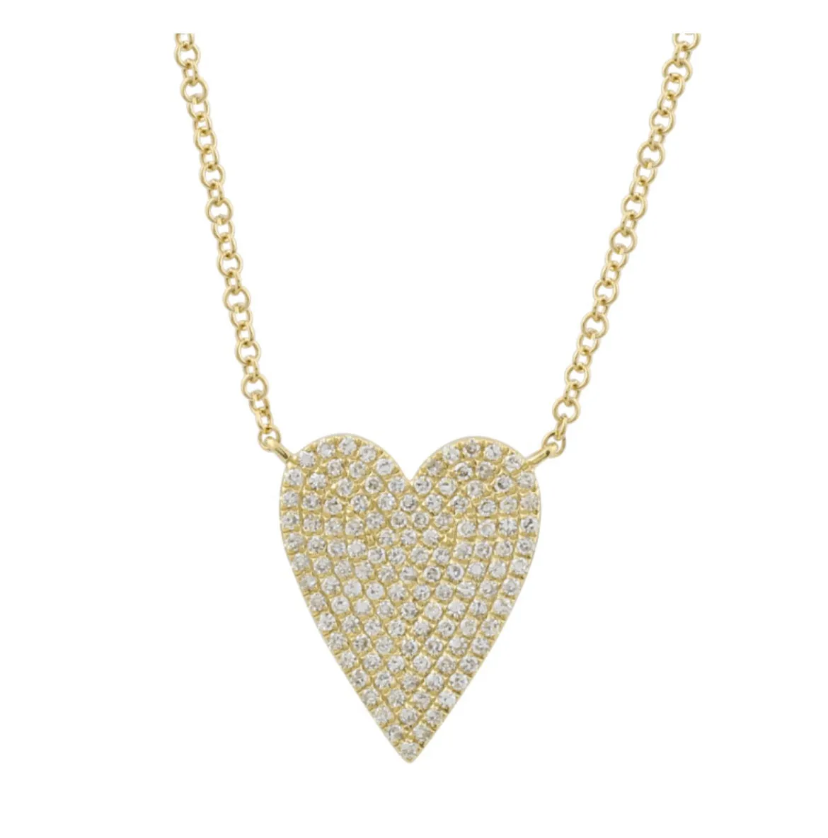 Pave Diamond Heart Necklace