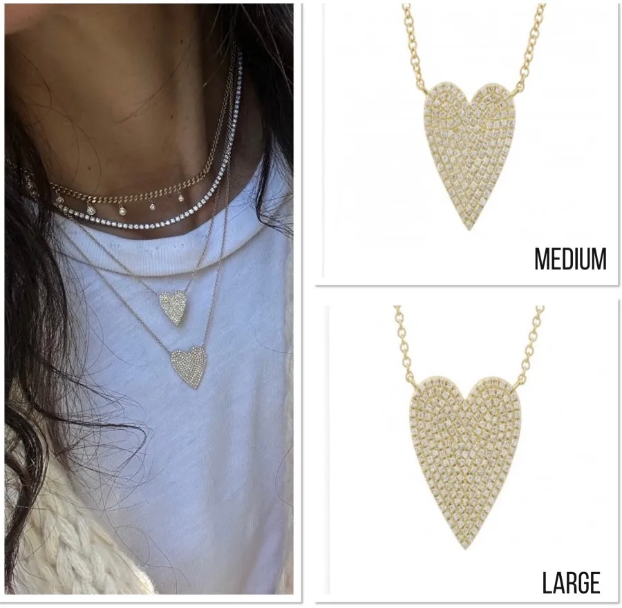 Pave Diamond Heart Necklace