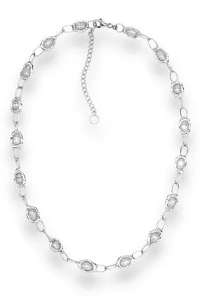 Pearl Chain Necklace in Silver