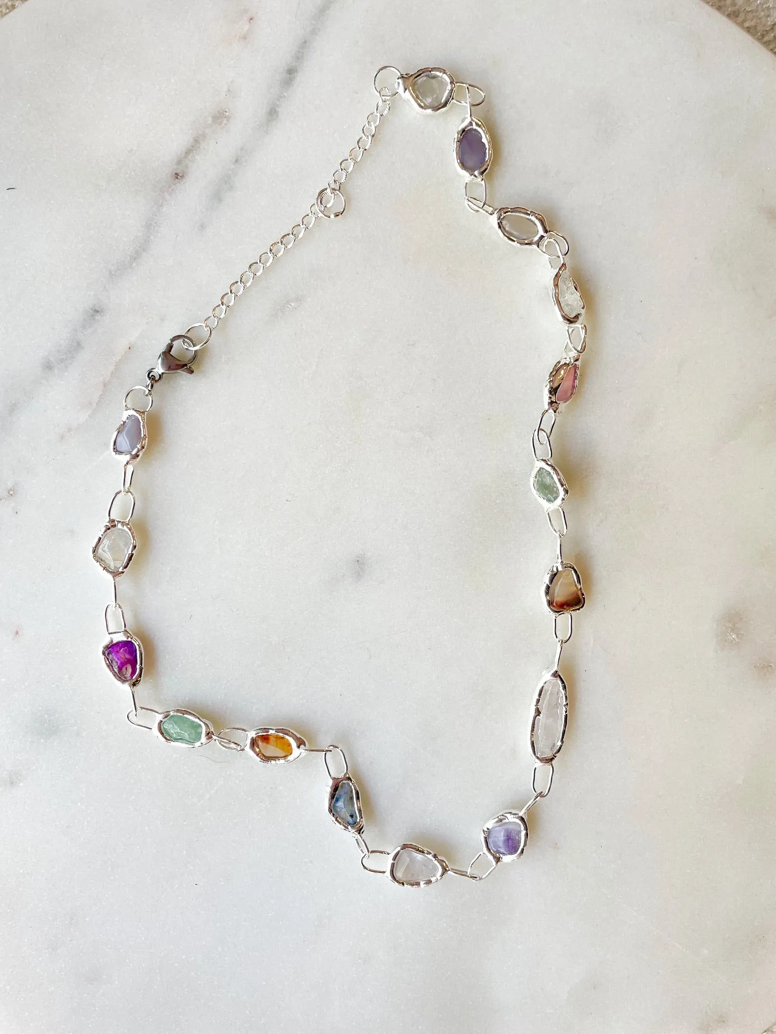 Rainbow Necklace in Silver