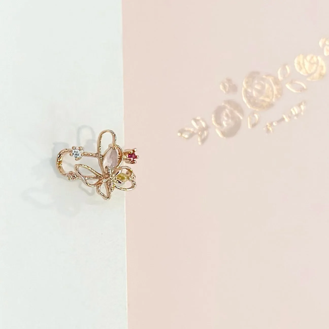 Rose Gold Butterbloom Ear Cuff