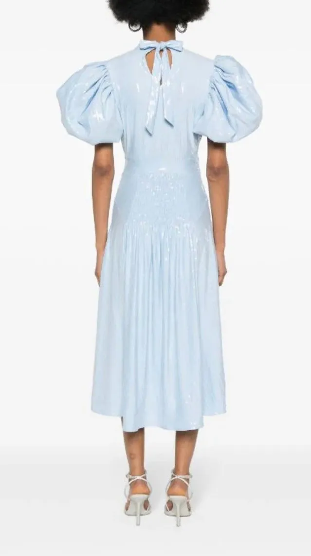 Rotate Birger Christensen Blue Sequinned Midi Dress