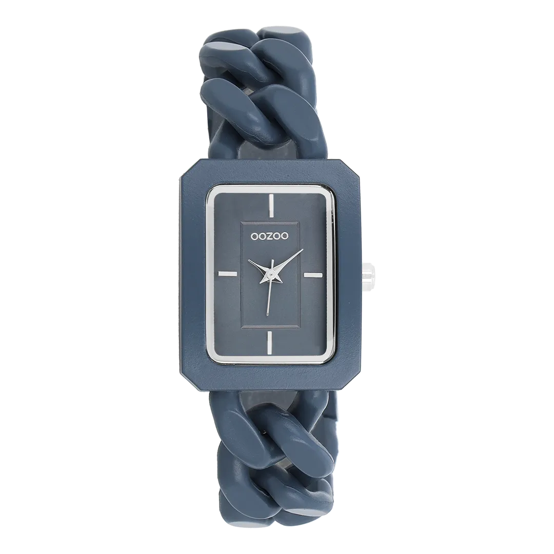 Smoke grey OOZOO watch with smoke grey chain bracelet - C11278