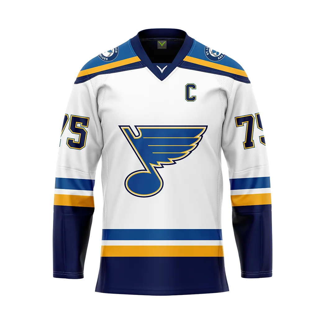 St.Louis Blues AAA White Sublimated With Twill Authentic Jersey