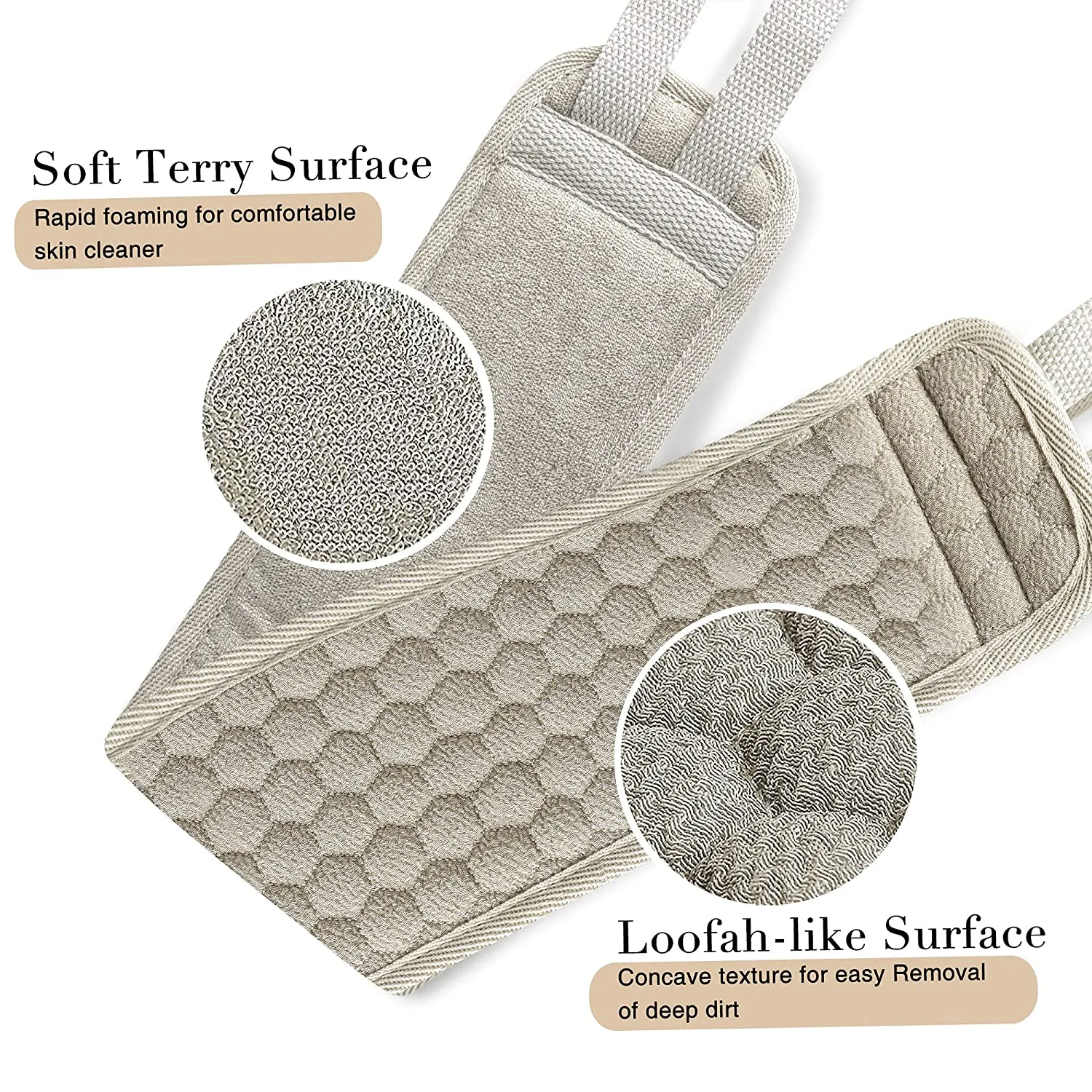 Suntee Exfoliating Back Scrubber and Exfoliating Sponge Pad