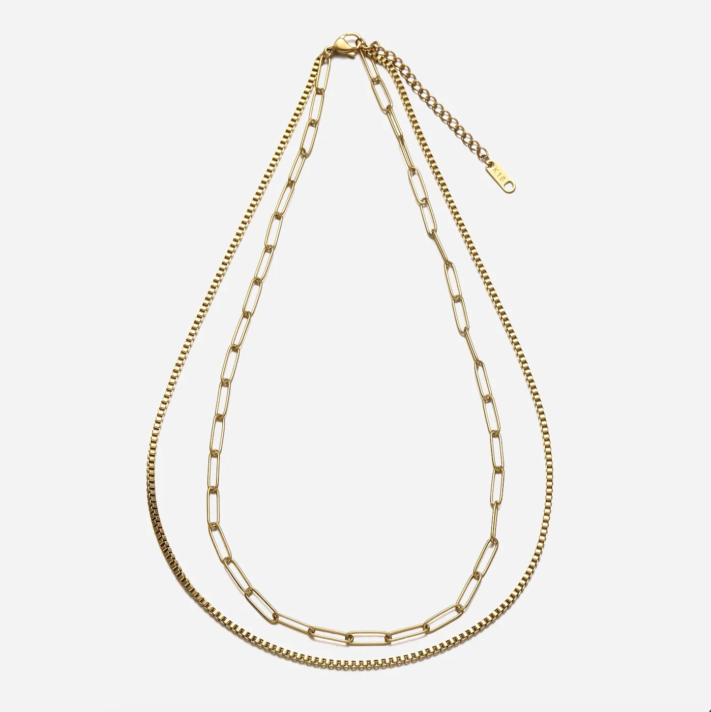 Tatum Layered Paperclip Necklace