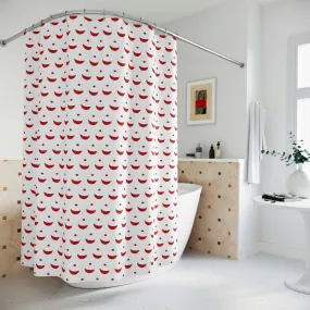 Traditional Red & White Bobber - Polyester Shower Curtain