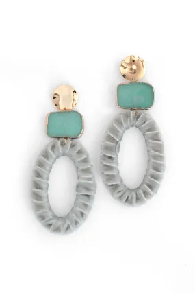 Velvet Drop Earrings - Grey