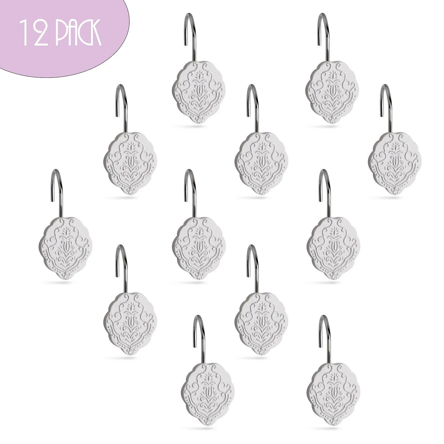 Vintage White 12 Collection Curtain Hooks (Wholesale)