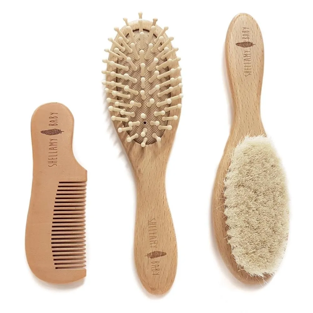 Wooden Baby Brush and Comb Set